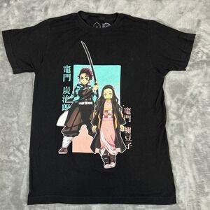 Demon Slayer Black Crew Neck T Shirt Short Sleeves Graphic Men's Size Small